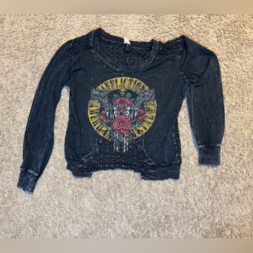 Affliction American Metal Skull Sweater Medium Large